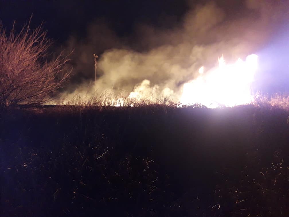Bomberos sofocaron una quema de pastizales que se salió de control