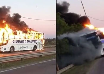 Un colectivo se incendió por completo y los pasajeros lograron escapar a tiempo