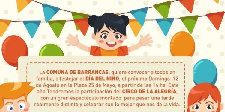 Barrancas celebrará el Día Del Niño con el “Circo de la Alegría”