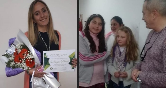 Reconocieron a dos jóvenes que representaron a Totoras por el mundo