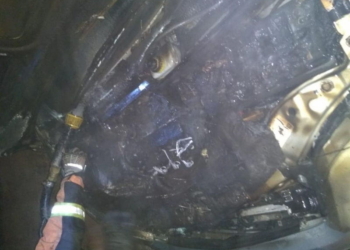 Bomberos de Serodino acudieron al incendio de un auto en Andino