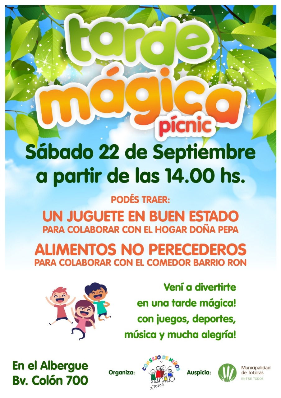 Invitan a una “tarde mágica” y solidaria en Totoras