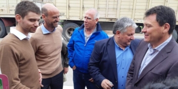 El Ministro Dietrich recorrió la obra de la Ruta 11 en Timbúes