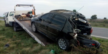 Auto despistó y se estrelló contra arbustos en la autopista: un herido