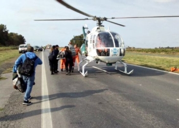 De película: trasladaron en helicóptero a la mujer herida en Maciel