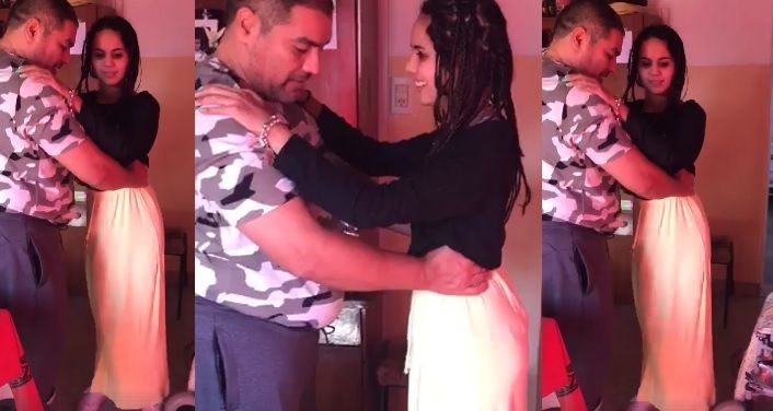Rocio dio sus primeros pasos junto a su papá tras el accidente