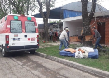 Una vivienda de Maciel sufrió un incendio y una mujer debió ser asistida