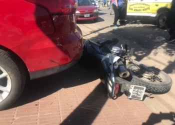 Madre e hija se accidentaron mientras viajaban en moto