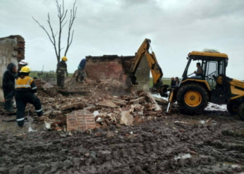 San Genaro: Bomberos rescataron animales tras el derrumbe de una tapera