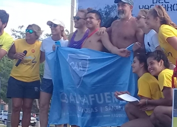 Un acto de superación: un sangenarino realizó el cruce del Yaguarón