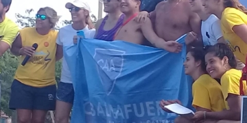 Un acto de superación: un sangenarino realizó el cruce del Yaguarón