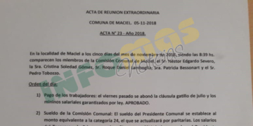 La comisión comunal de Maciel acordó gran parte de los puntos en disputa