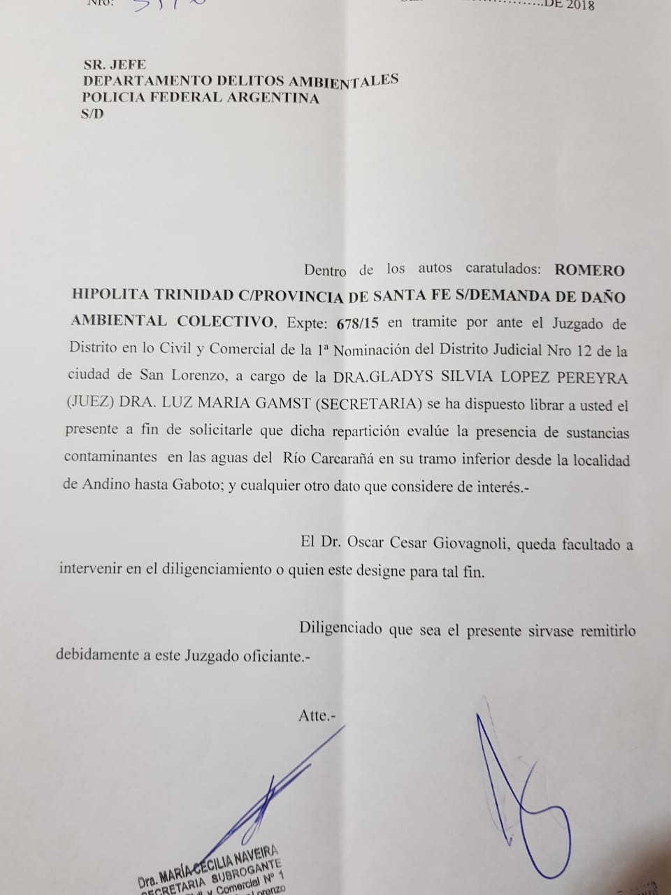 Oliveros: avanza una demanda colectiva por el daño ambiental al Río Carcarañá