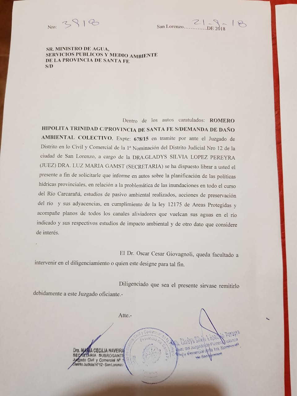 Oliveros: avanza una demanda colectiva por el daño ambiental al Río Carcarañá