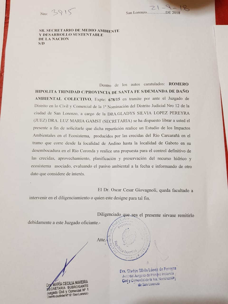 Oliveros: avanza una demanda colectiva por el daño ambiental al Río Carcarañá