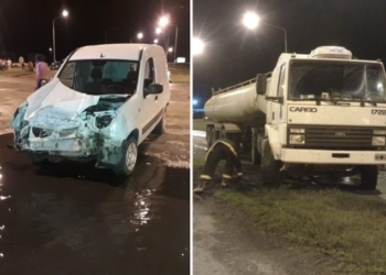San Genaro: camioneta impactó contra un camión de combustibles