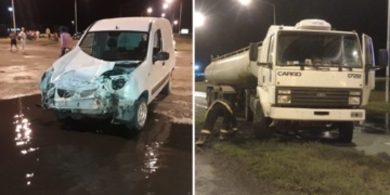 San Genaro: camioneta impactó contra un camión de combustibles