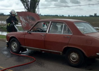 El motor de un auto fue invadido por las llamas en San Genaro