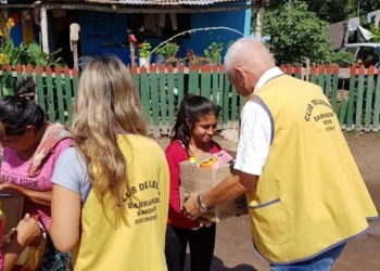 El Club de Leones entregó mercadería a familias de Barrio Norte, en Barrancas