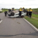 Impactante vuelco de una familia en Ruta 65