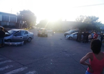 Fuerte choque en el centro de Totoras: un menor lesionado