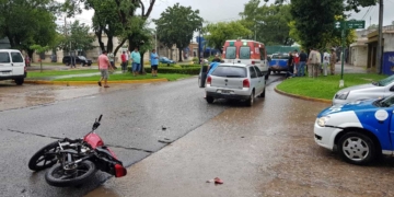 Maciel: un joven sufrió un corte en su cabeza en un accidente