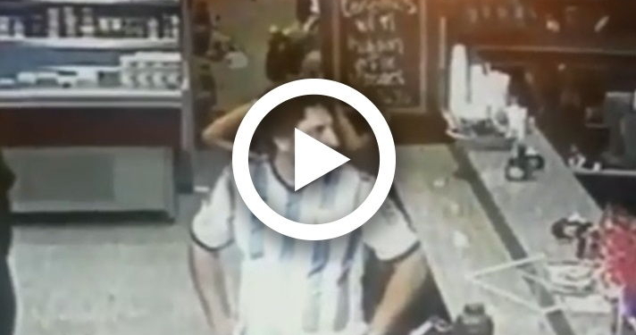 Todo filmado: en un descuido, le robaron sus anteojos en una panadería de la región