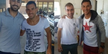 Maxi Rodríguez y Ustari salieron de pesca y saludaron a los hinchas en Maciel