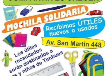 Timbúes: realizan una importante campaña solidaria de útiles escolares