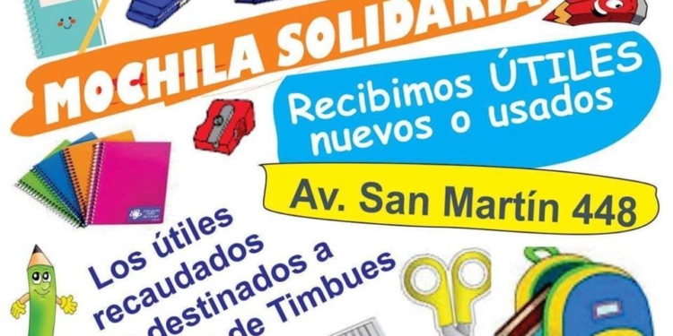 Timbúes: realizan una importante campaña solidaria de útiles escolares