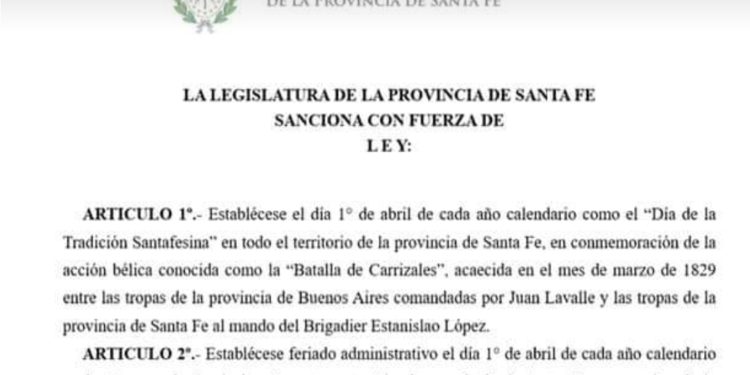 Declararon el “Día de la Tradición Santafesina” por una batalla librada en Clarke
