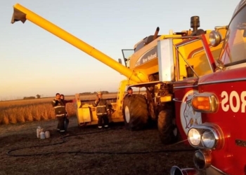 Una cosechadora sufrió un principio de incendio
