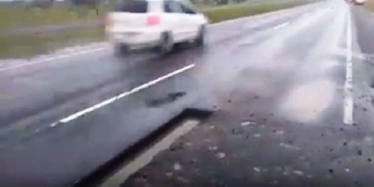 Pudo ser tragedia: multaron a empresa que «olvidó» un bache en la autopista