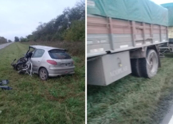 Tres heridos tras un fuerte choque en Ruta 91