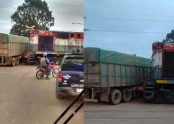 Corte de ruta por accidente entre un tren y un camión
