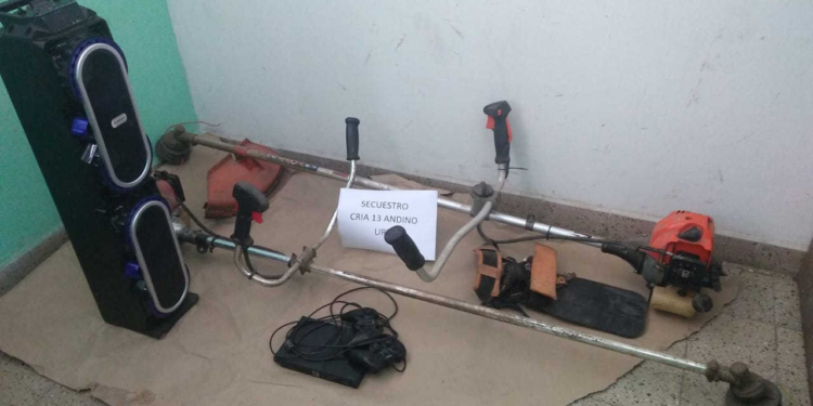 Allanamiento y recuperación de elementos robados en Andino