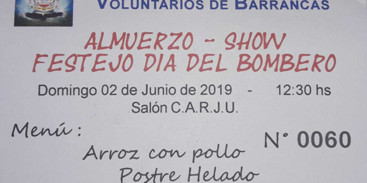Los bomberos festejan su día en Barrancas con almuerzo y shows