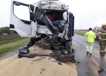 Impactante rescate de un chofer tras choque de camiones en autopista