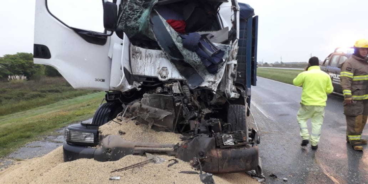 Impactante rescate de un chofer tras choque de camiones en autopista