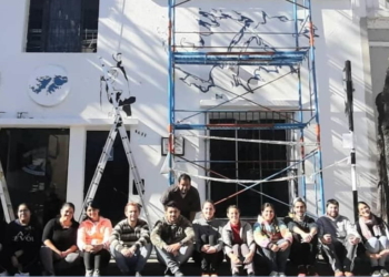 Jóvenes de Serodino rediseñaron el frente del Centro de Ex Combatientes de Malvinas