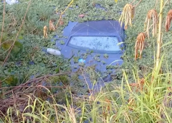 Le robaron el auto y apareció sumergido en un arroyo