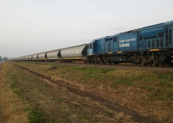 Dos kilómetros de tren: probaron en Oliveros una formación de 110 vagones