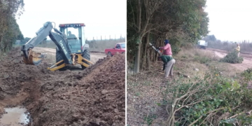 Unen fuerzas: Maciel y Gaboto mejoran juntos los caminos rurales