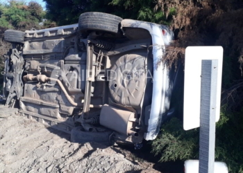 Choque y vuelco en la autopista Rosario Santa Fe