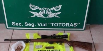 Totoras: detuvieron a un conductor armado sobre Ruta 34