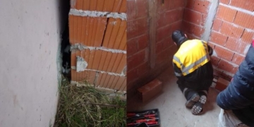 Bomberos de San Genaro rescataron a un perro atrapado en una obra en construcción