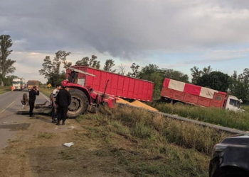 Un camión chocó a un trabajador que cortaba el pasto a la vera de la Ruta  34