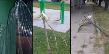 Vidrios, árboles y carteles: nada se salva de los vándalos en Díaz