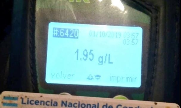 Timbúes: camionero manejaba con  1.95 gramos de alcohol en sangre