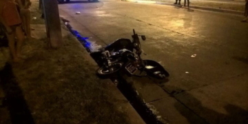 Perdió el control de su moto y cayó sobre Ruta 65 en San Genaro